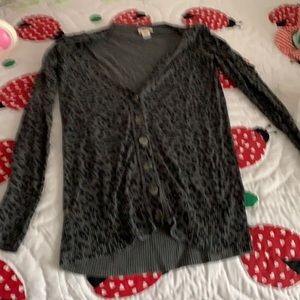 Black and gray cardigan